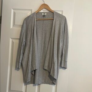 Old Navy Gray Cardigan Sweater Open Front Relaxed Fit